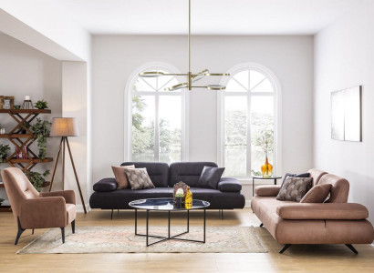 Sofagarnitur 4+3+1 Sitzer Set Design Sofa Polster Couchen Couch Modern Luxus Neu